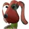 19" Multicolor Metal Dog Garden Sculpture with Floral Pattern